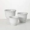 SULLIVANS Whitewashed Scalloped Edge Cement Pot - Set of 3 1 SULLIVANS Whitewashed Scalloped Edge Cement Pot - Set of 3 -KANTE Sales whitewashed sullivans plant pots cmt1211 64 1000
