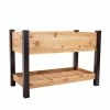 Vigoro 2 ft. x 4 ft. Elevated Cedar Garden Bed with Shelf (Vinyl Legs) 1 Vigoro 2 ft. x 4 ft. Elevated Cedar Garden Bed with Shelf (Vinyl Legs) -KANTE Sales wood vigoro raised planter boxes 445190 64 1000